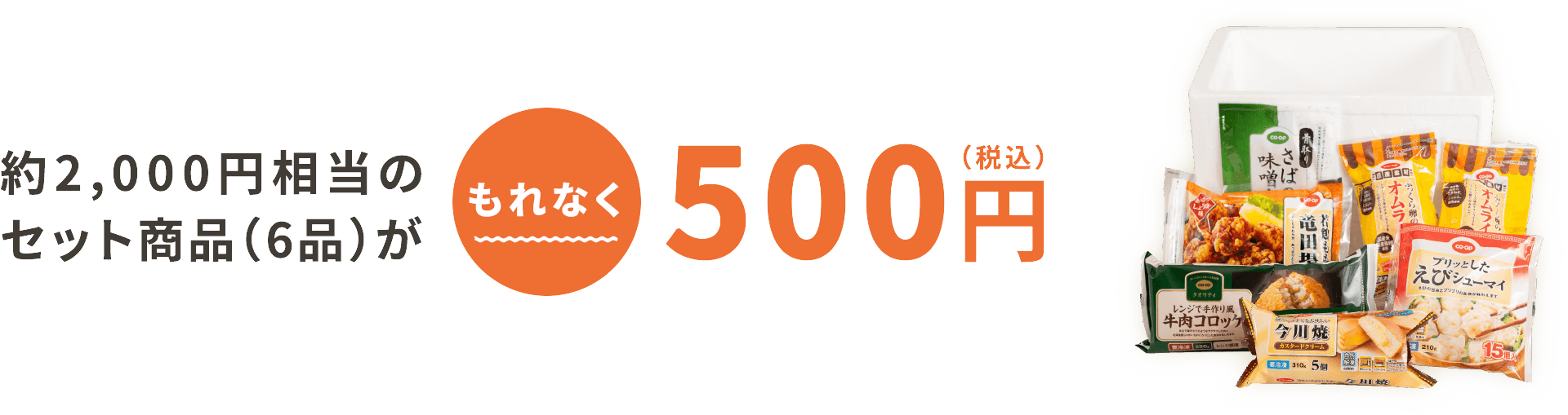 約2,000円相当のセット商品(6品)が今だけ500円(税込)